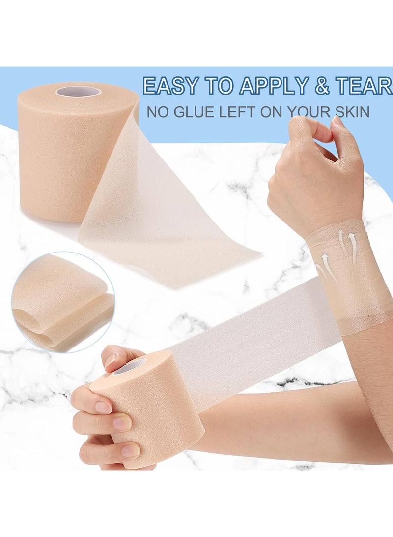 Mmmon 2 Pack Athletic Pre Wrap Tape & Self Adhesive Bandage, Premium Athletic Tape Easy Tear Sports Foam Bandage, Sport Pre wrap Athletic Tape for Ankles Wrists Hands Elbows and Knees - Image 5