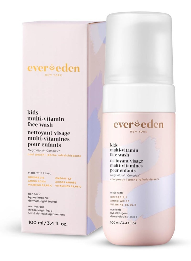 Evereden Kids Face Wash: Cool Peach, 3.4 fl oz. | Gentle Skin Care .Packaging May Vary - Image 1