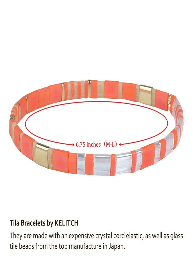 KELITCH Stretch Bracelets Shell Pearl Beads Bracelets Colorful Friendship Bracelets for Women (12N) - Image 5