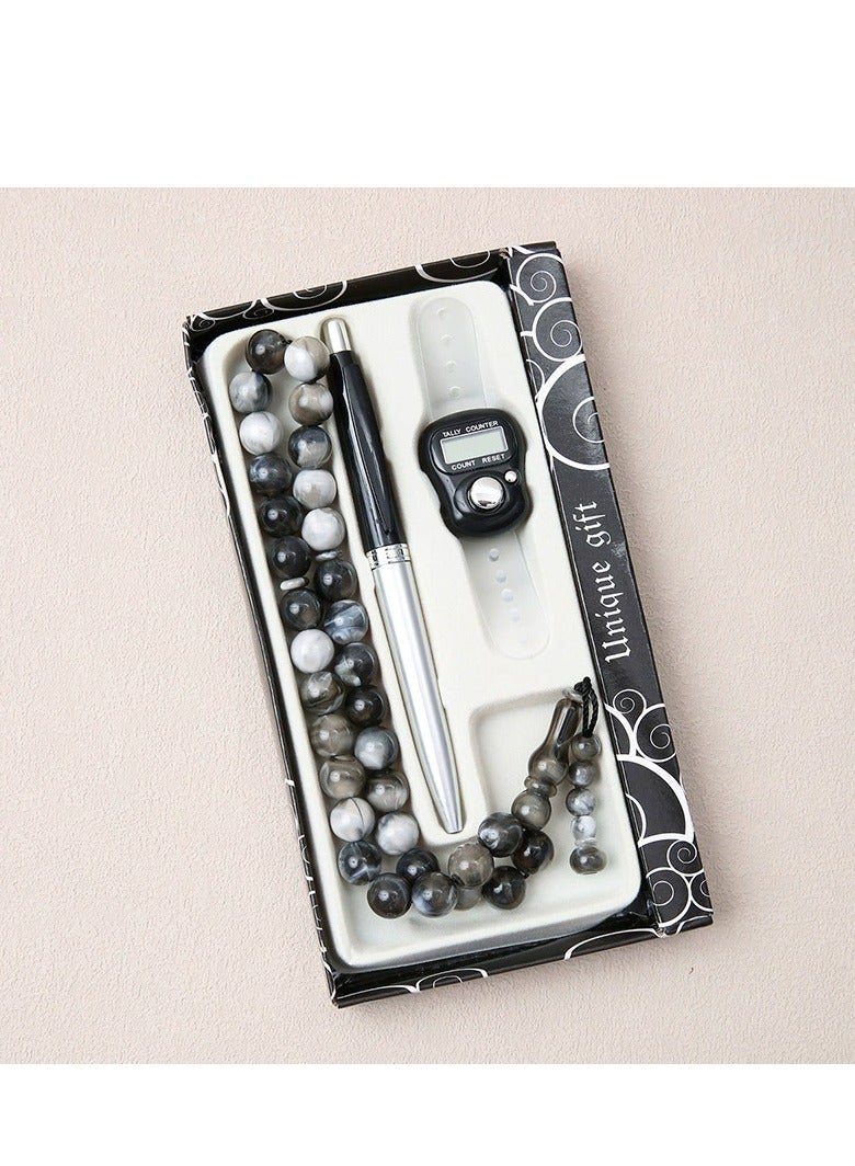 Prayer Bead Counting Set - Misbaha Tasbih for Meditation & Islamic Worship, Digital Finger Counter, Ramadan Gift, Eid Present, Muslim Prayer Accessory  - Image 1