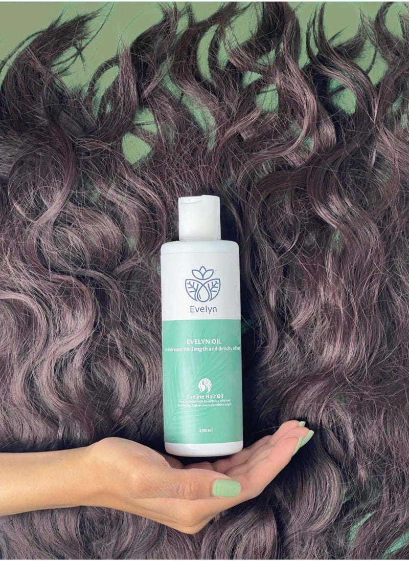 EVELYN - EVELYN High Quality Oil anti - Hair loss Nourishing  for Dry  hair Effective in Regrowing Hair for thick hair, Composed of Herbs and Natural oils Rich in Vitamin E, B Complex and Protein 250 ml - Image 1