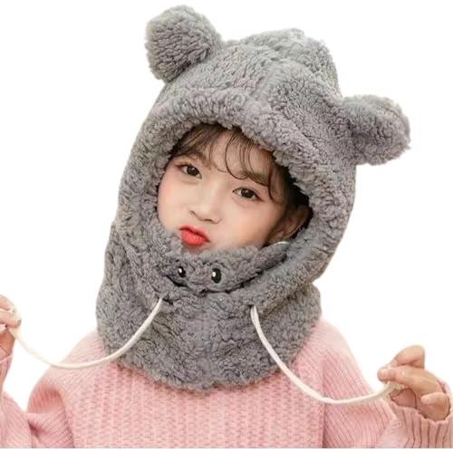 Zacharias Boy's Kids Winter Woolen Fur Balaclava Cap with Mask b.02 (Grey_2-6 Years) (Pack of 1) - Image 3