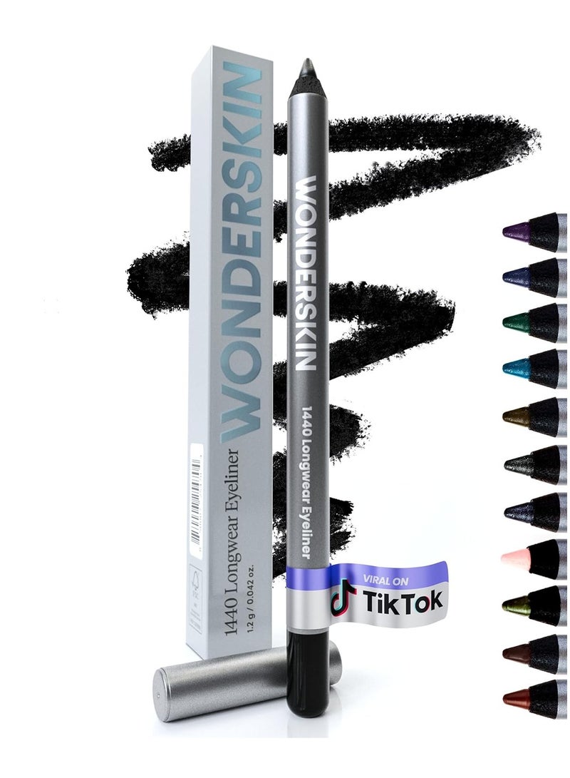 Wonderskin Wonderskin 1440 Longwear Black Eyeliner Pencil - Waterproof, Sharpenable Black Eyeliner Pencil and Smudge Proof Eye Liner Pencils (Liquorice) - Image 1