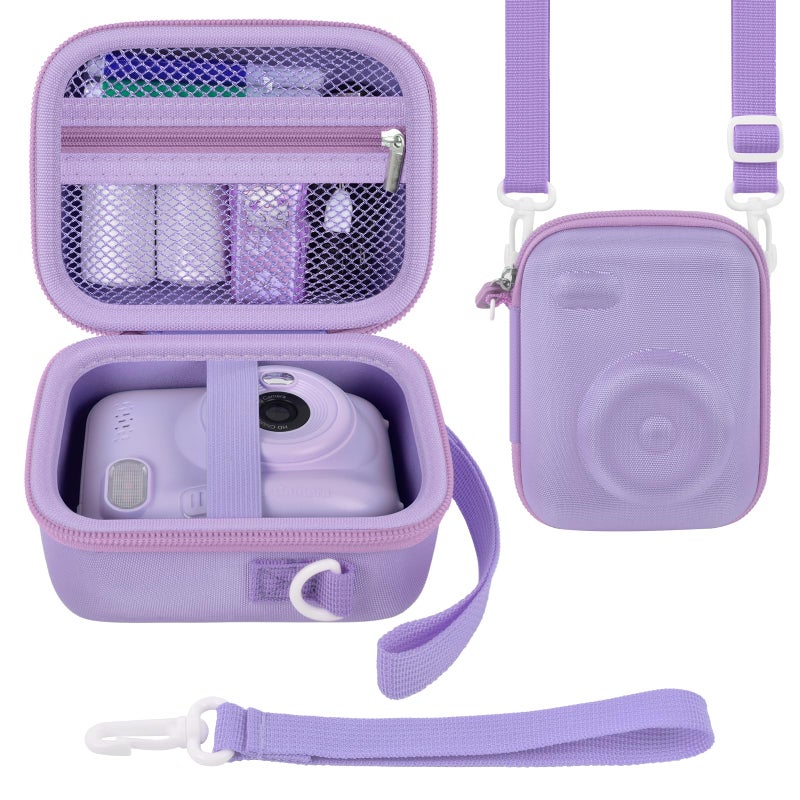 ALKOO Instant Print Camera Case Compatible with Gofunly Camera Digital Camera Bag for Esoxofforefor LETSHAHAfor JPVERLYfor Hangrui Storage for Printer Paper and 32GB SD Card Purple Box Only - Image 2