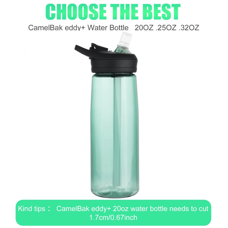 SAVITA 6pcs Replacement Straws for Camelbak Eddy + Water Bottle, with a Cleaning Brush Reusable Straws Straight Only Compatible with Camelbak Eddy Accessories (20/25/32oz) - Image 3