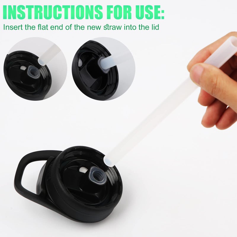 SAVITA 6pcs Replacement Straws for Camelbak Eddy + Water Bottle, with a Cleaning Brush Reusable Straws Straight Only Compatible with Camelbak Eddy Accessories (20/25/32oz) - Image 4