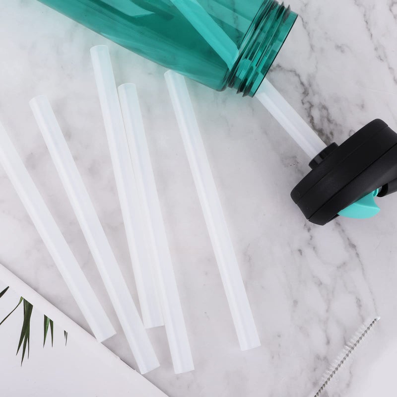 SAVITA 6pcs Replacement Straws for Camelbak Eddy + Water Bottle, with a Cleaning Brush Reusable Straws Straight Only Compatible with Camelbak Eddy Accessories (20/25/32oz) - Image 5