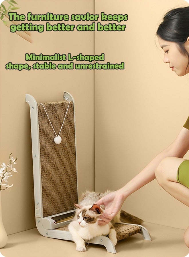 ZCM-HAPPY Durable Big L-Shaped Cat Scratching Board Wear-Resistant, Anti-Chip, and Scratch-Resistant Corrugated Paper Claw Grinding Solution - Image 4