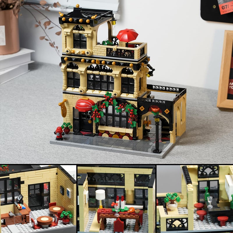 ENJBRICK Flowers City Restaurant Assembly Square Building kit for Adutls,Creator Building Sets for Girls 8-12 Years 1489 pcs - Image 4