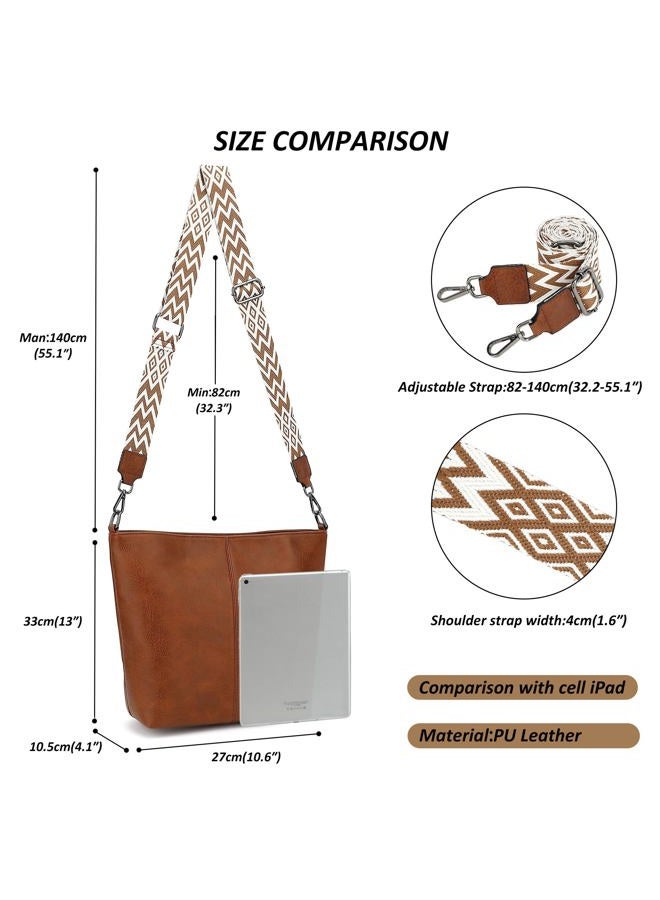 TANTOMI Hobo Bag Crossbody Bags for Women Leather Women's Handbag PU Leather Tote Bags for Everyday and Travel Durable, Brown - Image 5