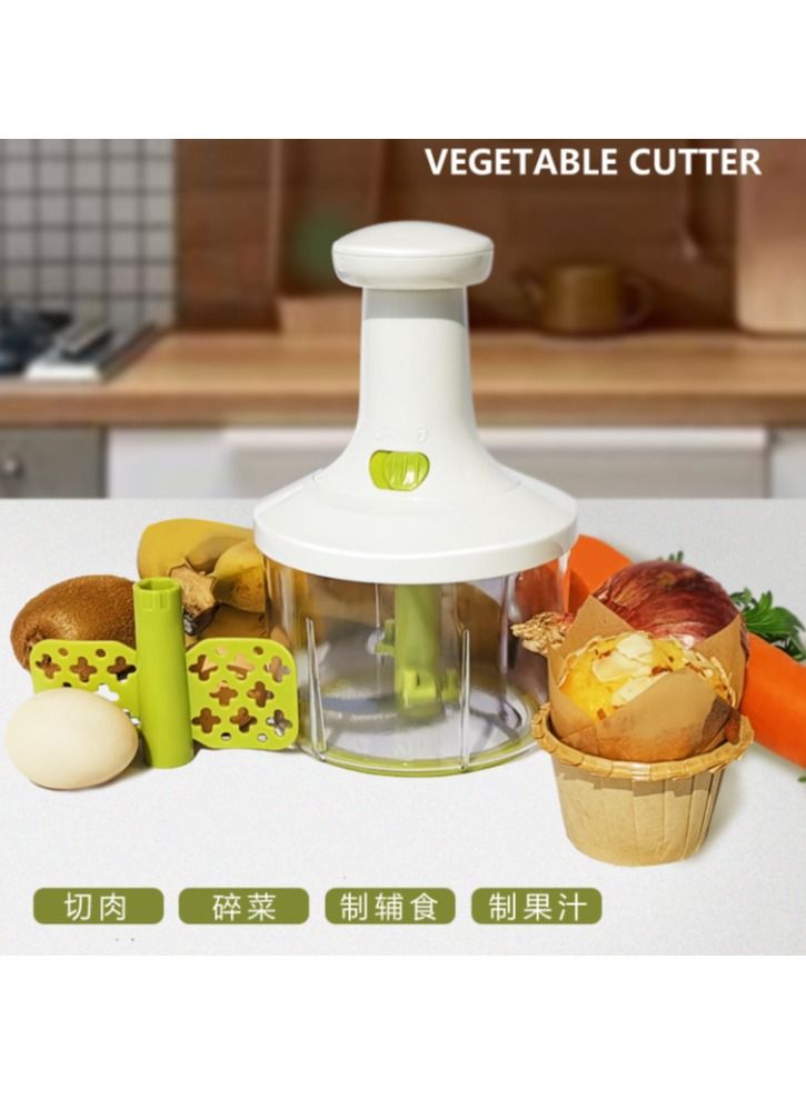 قطاعة خضروات يدوية، كسارة ثوم، مطحنة لحم، مفرمة طعام صغيرة، مطحنة لحم فواكه، ضغط يدوي - Image 2