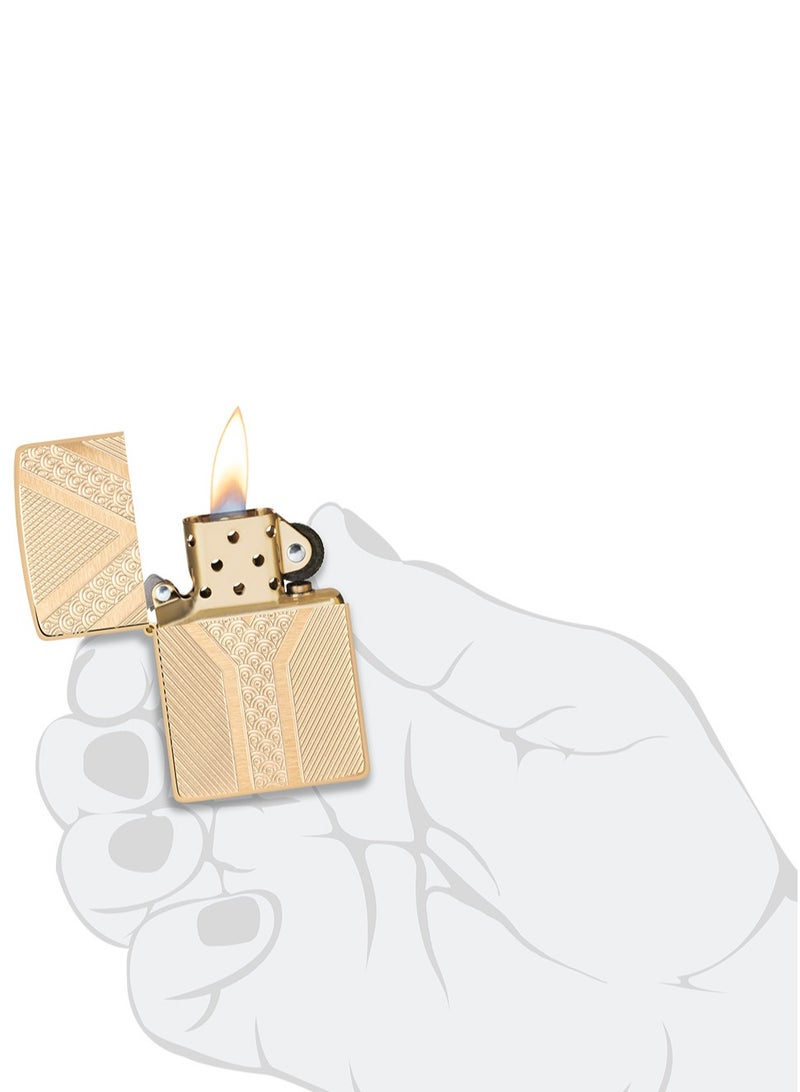 Zippo Ae401574 168 علم جنوب أفريقيا درع نحاسي مصقول ولاعة مقاومة للرياح - Image 5