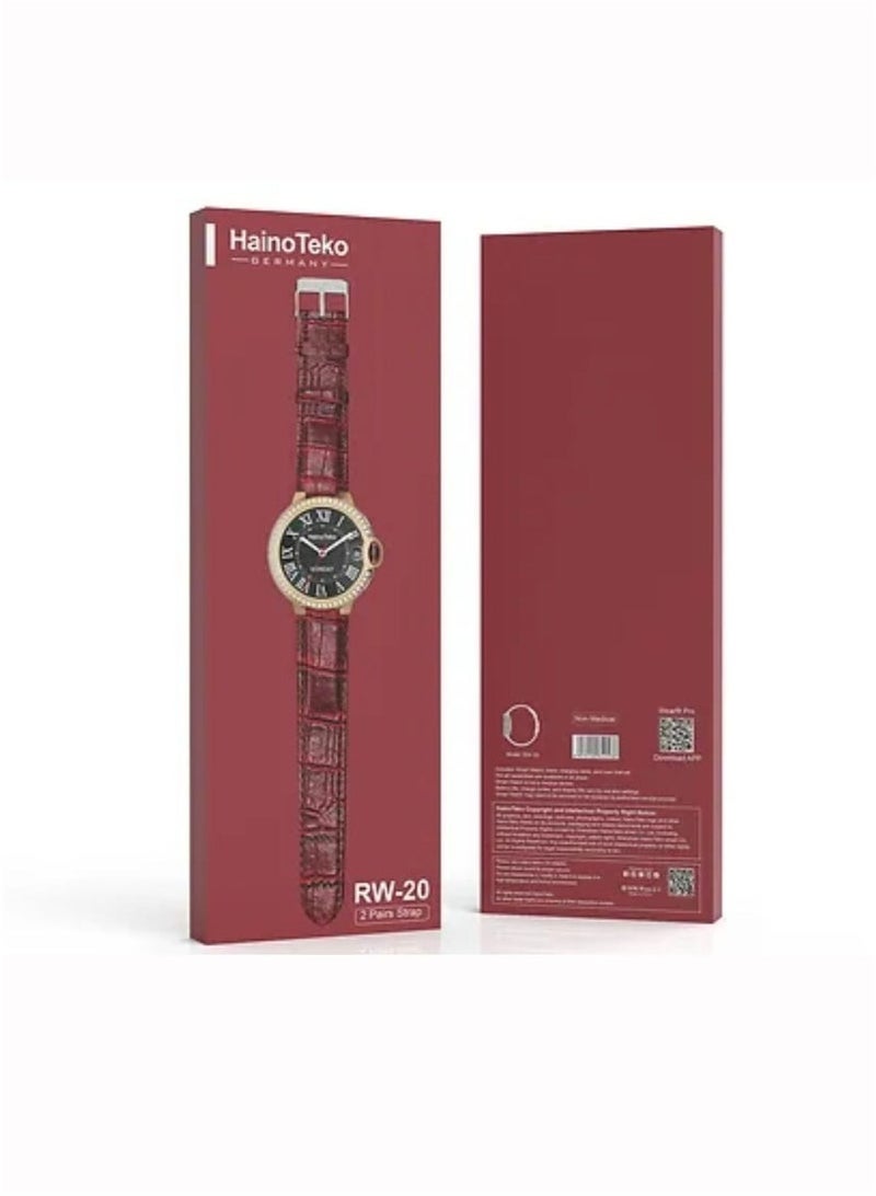 Haino Teko Women’s Red Smartwatch with 2 Stylish Interchangeable Straps, HD Full Touch Display, Bluetooth Calling, Heart Rate & Sleep Tracking, Step Counter, Smart Notifications, Long Battery Life – Perfect for Girls & Women, Elegant Gift Set - Image 3