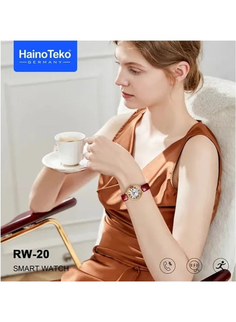 Haino Teko Women’s Red Smartwatch with 2 Stylish Interchangeable Straps, HD Full Touch Display, Bluetooth Calling, Heart Rate & Sleep Tracking, Step Counter, Smart Notifications, Long Battery Life – Perfect for Girls & Women, Elegant Gift Set - Image 4