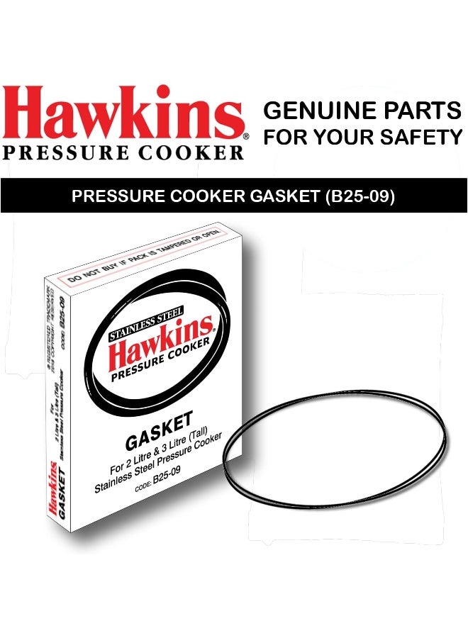 Hawkins Pressure Cooker Gasket Rubber Seal suitable for 2 L & 3L (Tall) Stainless Steel Hawkins Pressure Cookers and 3L Stainless Steel Contura Pressure Cookers(B25-09), Black - Image 2