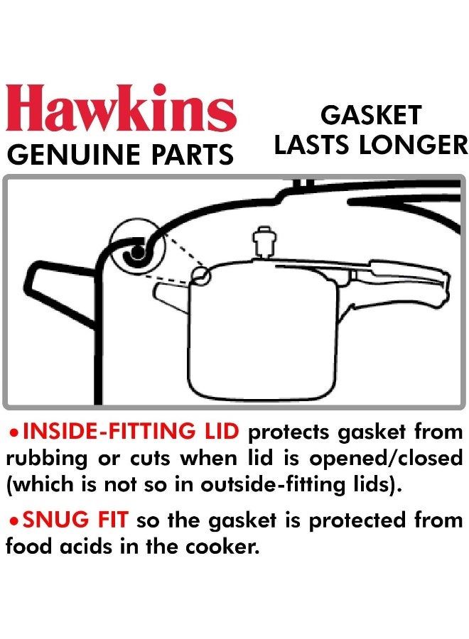 Hawkins Pressure Cooker Gasket Rubber Seal suitable for 2 L & 3L (Tall) Stainless Steel Hawkins Pressure Cookers and 3L Stainless Steel Contura Pressure Cookers(B25-09), Black - Image 5
