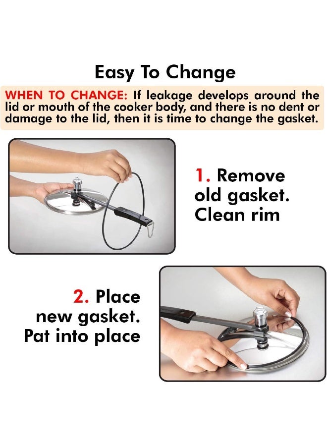 Hawkins Pressure Cooker Gasket Rubber Seal suitable for 2 L & 3L (Tall) Stainless Steel Hawkins Pressure Cookers and 3L Stainless Steel Contura Pressure Cookers(B25-09), Black - Image 4