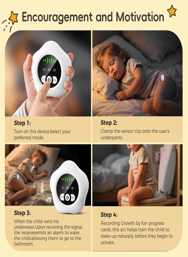 prabensei Wireless Bedwetting Alarm 2026 New Compact & Comfortable Wireless Sensor 3Mode Rechargeable Bed Wetting Alarm for Boys and Girls Includes Progress Card - Image 2