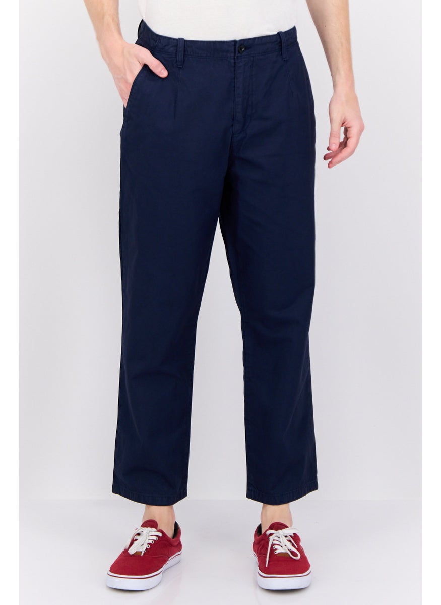 GANT - Men Regular Fit Plain Chino Pants, Navy - Image 1