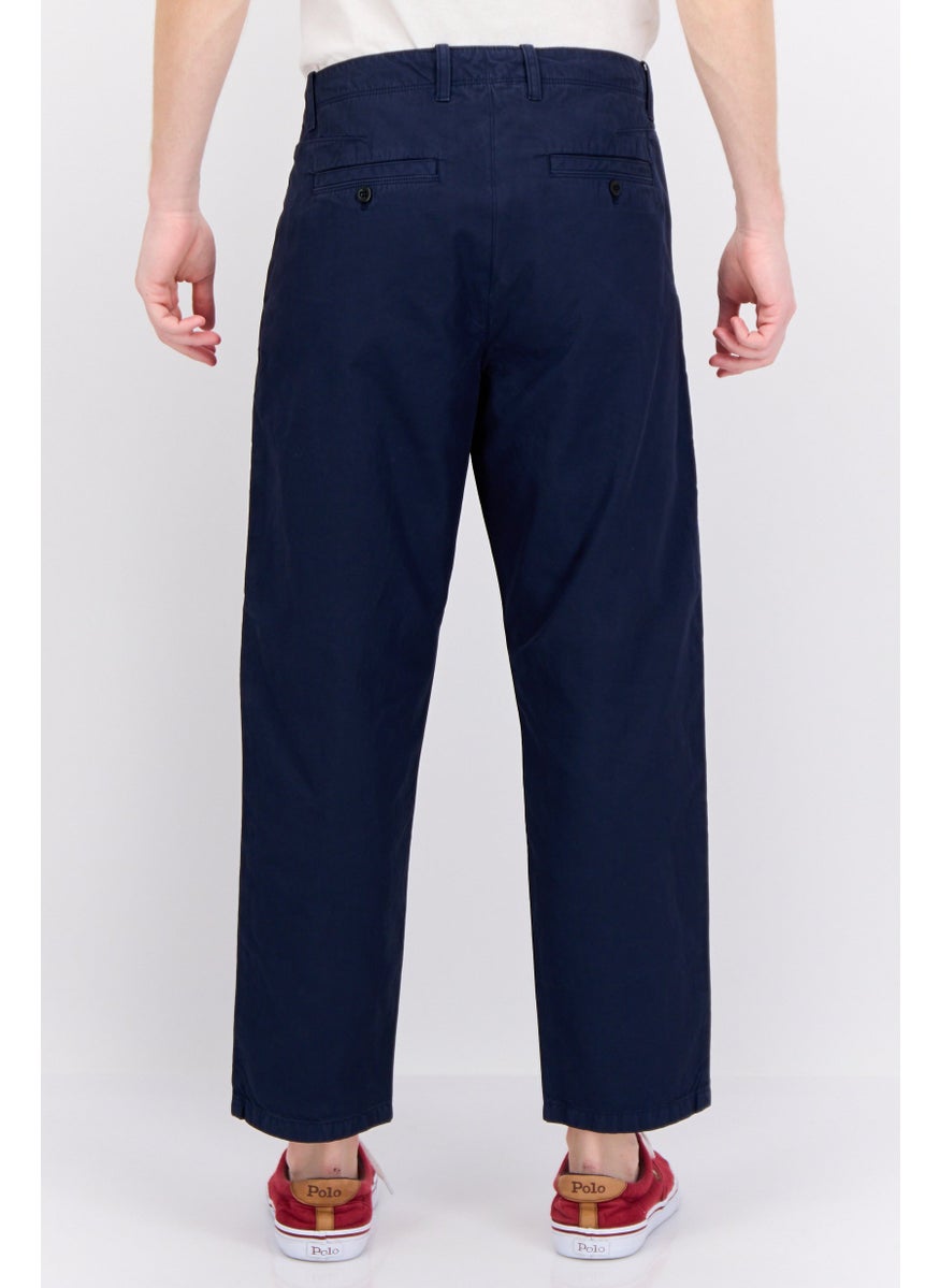 GANT - Men Regular Fit Plain Chino Pants, Navy - Image 1