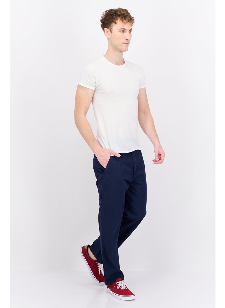 GANT - Men Regular Fit Plain Chino Pants, Navy - Image 1