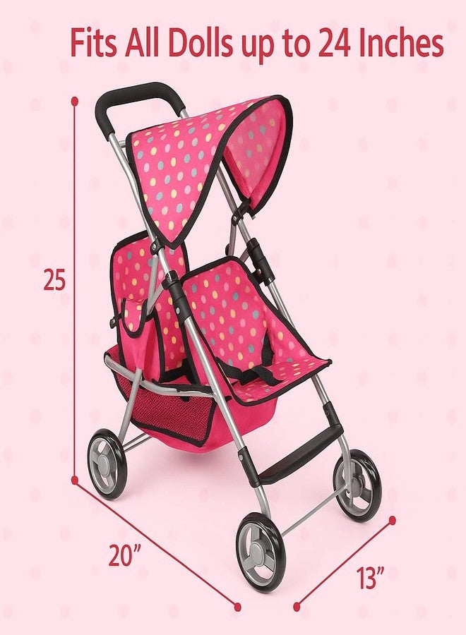 fash n kolor Twin Doll Stroller - Pretend Play Stroller for Dolls - Toy Stroller with Storage Basket for Baby Doll Accessories Set - Image 3