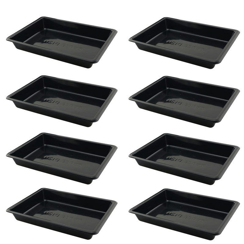 PZRT 40pcs Plastic Disposable Sauce Dishes Dipping Sauce Dishes Soup Plate Soy Sauce Dishes Seasoning Dish Home Restaurant Supplies Black Rectangle