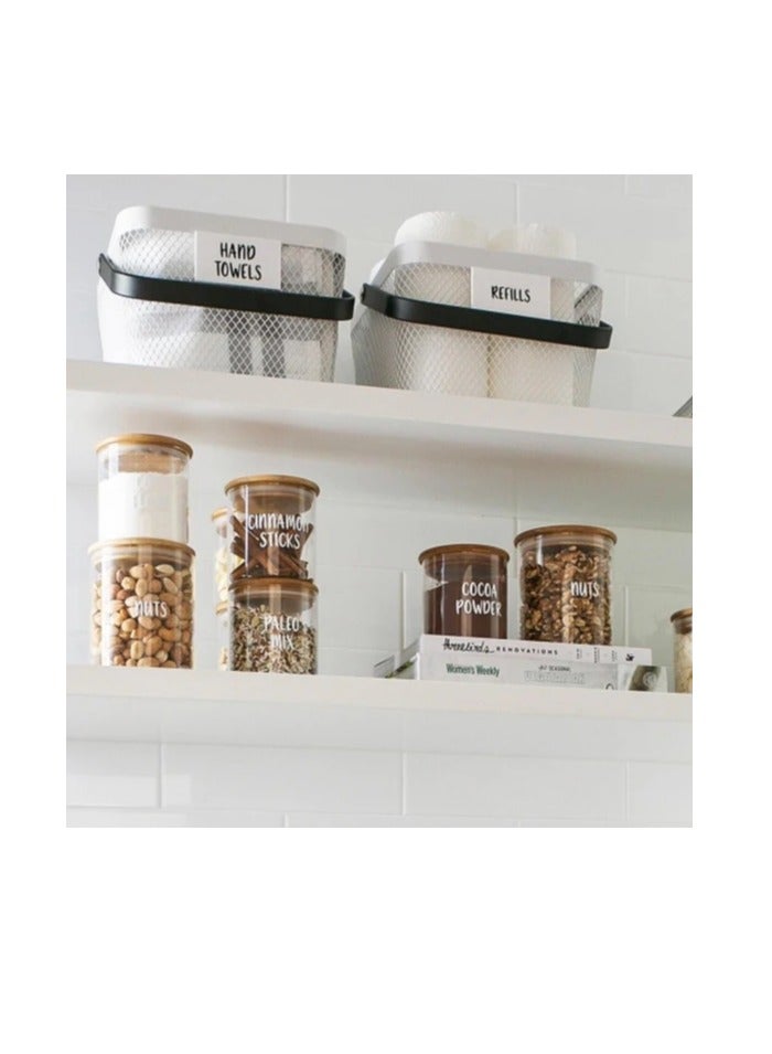 Honey Bee 500ML Multipurpose Airtight Round Glass with Bamboo Lid For Kitchen & Pantry