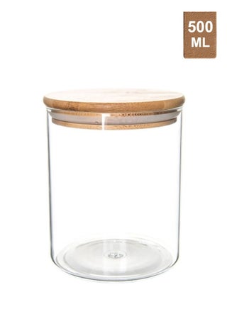 Honey Bee 500ML Multipurpose Airtight Round Glass with Bamboo Lid For Kitchen & Pantry - pzsku/Z8EDE6C567DDFF8B37049Z/45/_/1723531142/99bfc167-5f20-4a13-a482-105422a37b8e