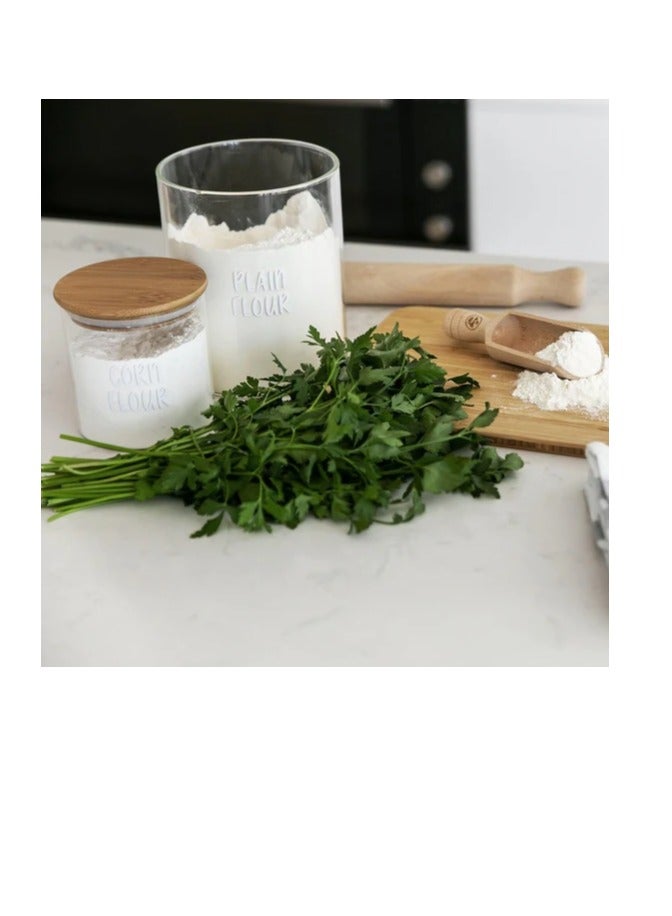 Honey Bee 500ML Multipurpose Airtight Round Glass with Bamboo Lid For Kitchen & Pantry
