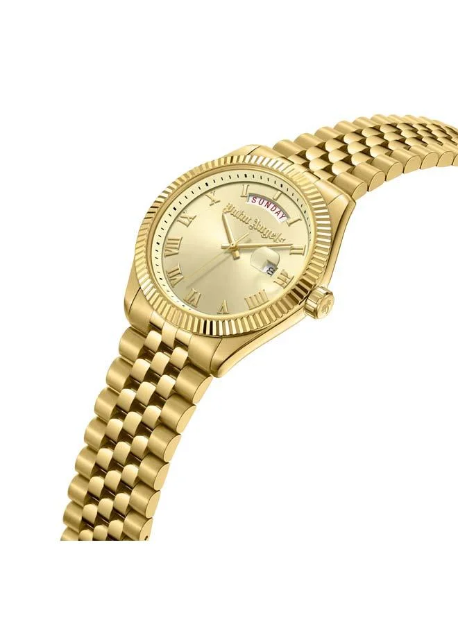 Palm Angels Primo Gold Dial Gold Stainless Steel Bracelet Analog Watch for Men, 42mm