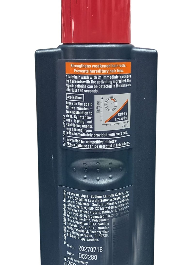Alpecin Caffeine Shampoo Stimulates the Hair Roots During the Hair Washing 250 ml - Image 2