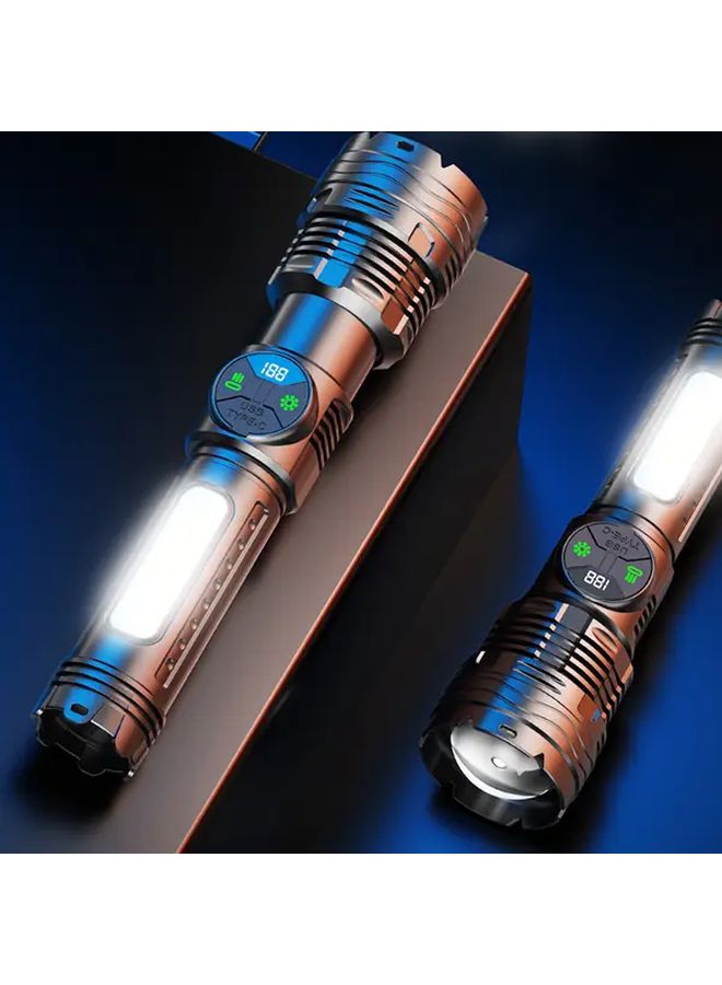 Rechargeable LED Flashlight 3600mAh USB C Large Sidelight 6 Modes Adjustable Strap - Image 3