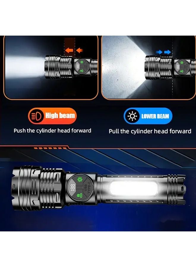 Rechargeable LED Flashlight 3600mAh USB C Large Sidelight 6 Modes Adjustable Strap - Image 5