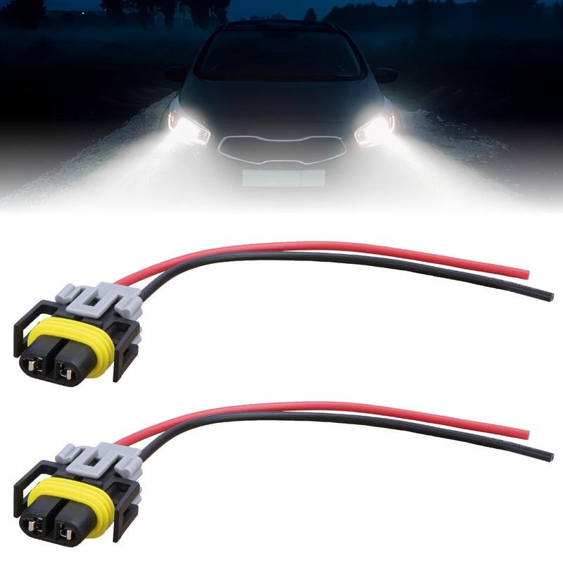 Sixzoo 2 PCS H11 H9 H8 880 881 Female Adapter Wiring Harness Sockets Wire Fog Light Connector Plug with Wire Waterproof Pigtail Adapter Plug Replacement for Headlights Fog Lights High Low Beam Bulb - Image 3