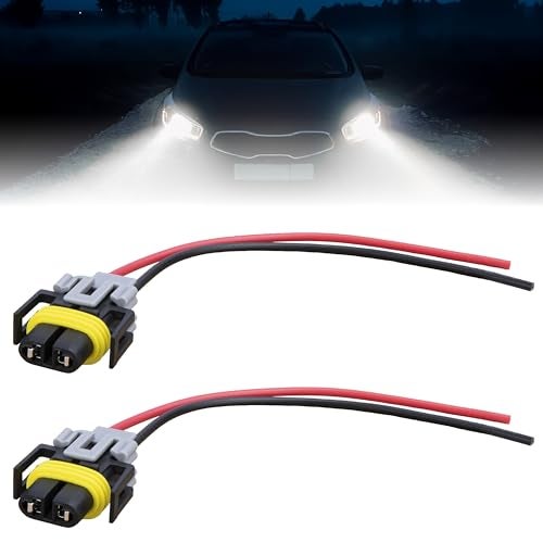 Sixzoo 2 PCS H11 H9 H8 880 881 Female Adapter Wiring Harness Sockets Wire Fog Light Connector Plug with Wire Waterproof Pigtail Adapter Plug Replacement for Headlights Fog Lights High Low Beam Bulb - Image 1