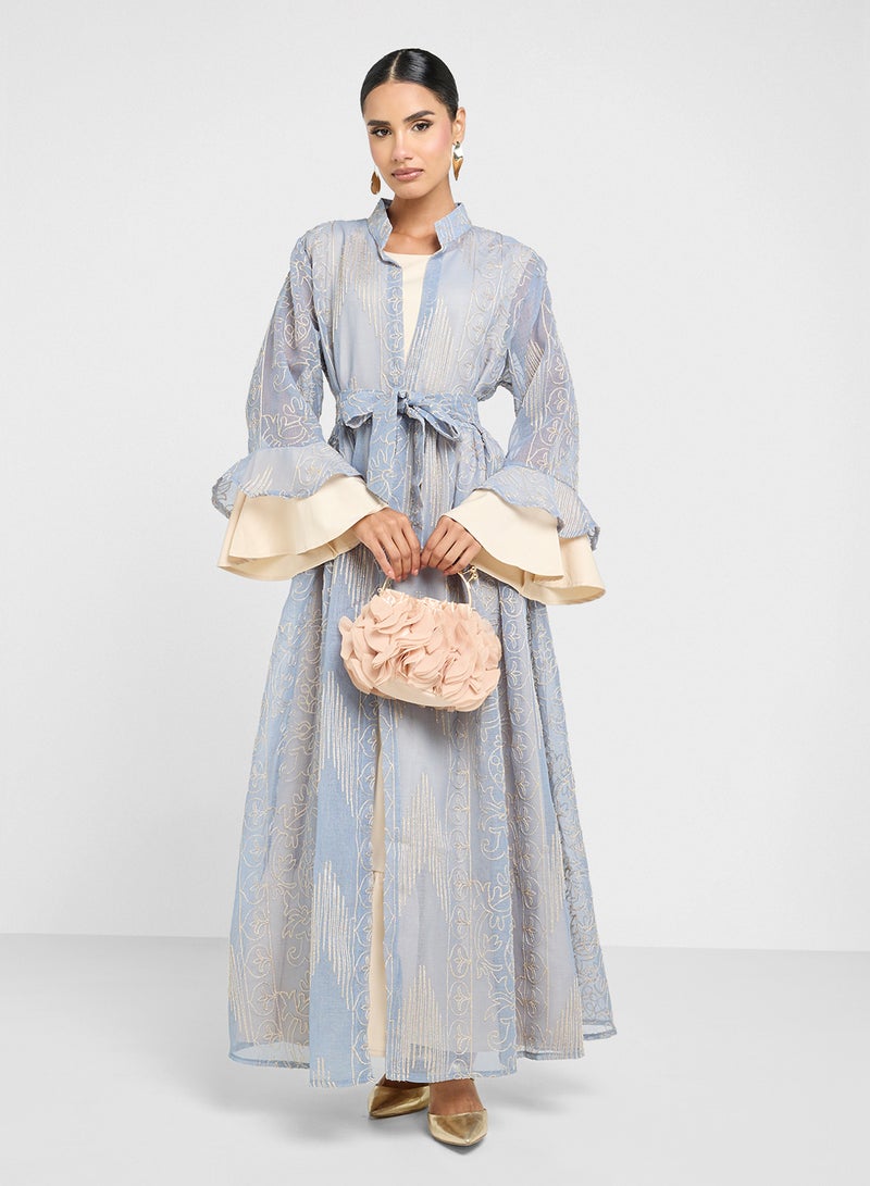 Khizana Printed Abaya With Inner - Image 5