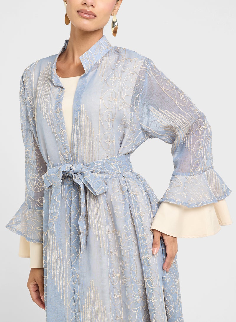 Khizana Printed Abaya With Inner - Image 3