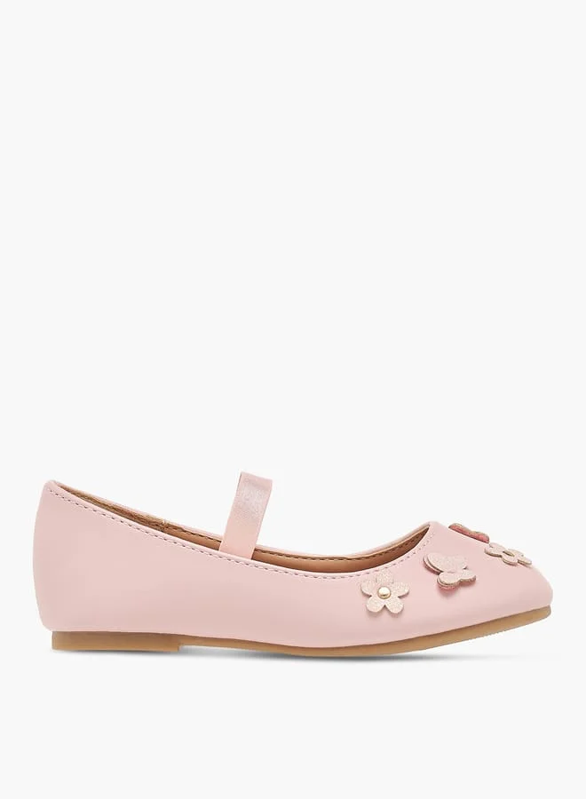 Flora Bella By Shoexpress Girls Ballerina Shoes With Elastic And Butterfly Details