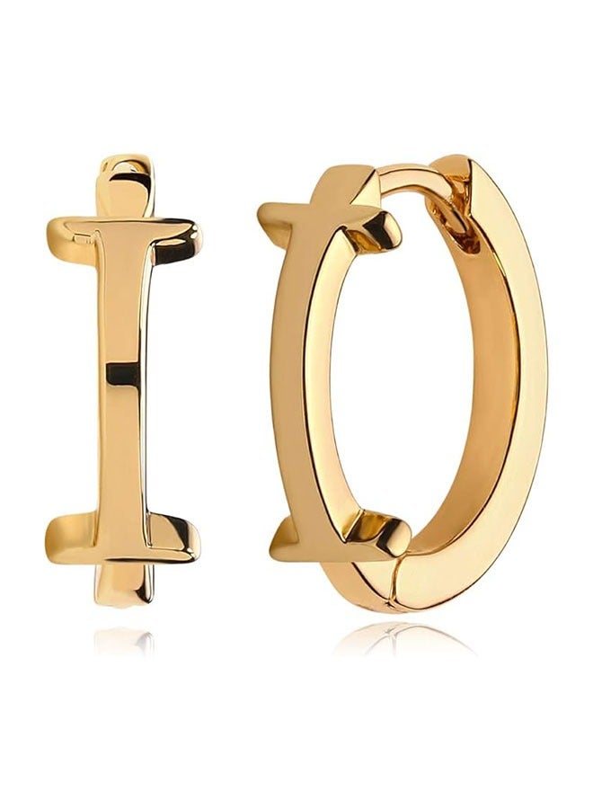 المرأة Huggie أقراط الذهب هوب النائم 14K الذهب شغل صغيرة بسيطة اليدوية هيبوالرجينيك مجوهرات يومية - Image 1