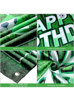 Tatuo Soccer Birthday Party Backdrop Football Field Photo Background Soccer Theme Birthday Party Decorations Photo Booth Props For Boys Kids Cake Table Decorations 5.9 X 3.6 Feet  - Image 4