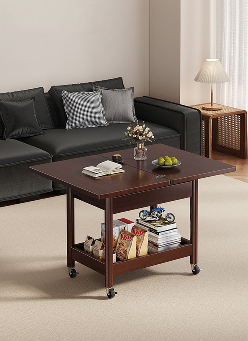 Sharpdo Sofa Side Table with Wheels,Coffee Table for Living Room Trolley Rack, Side Cabinet 64*53*53CM - Image 1