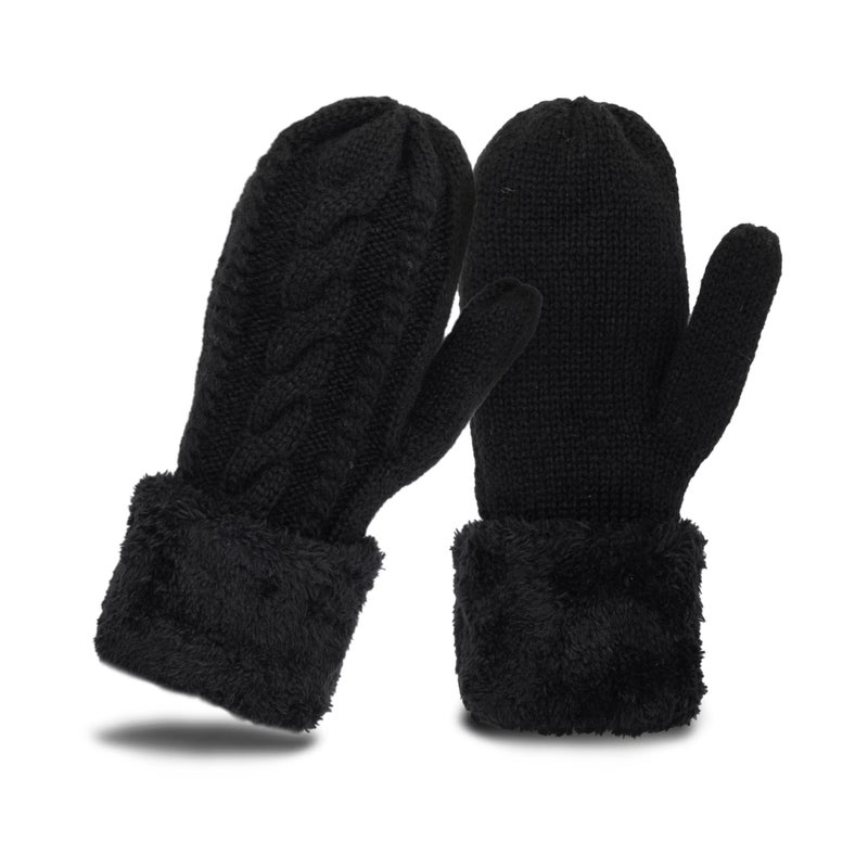XuoAz Adult-Winter-Warm-Mittens Thermal-Fleece-Gloves Knit Cute-Mittens for Women Cold Weather - Image 4