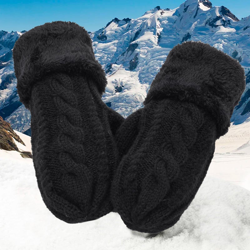 XuoAz Adult-Winter-Warm-Mittens Thermal-Fleece-Gloves Knit Cute-Mittens for Women Cold Weather - Image 5