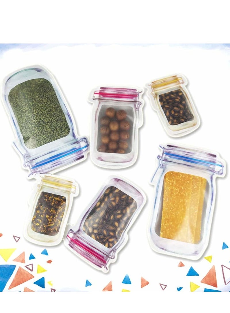 Binshihon 3 Piece Zip Lock Reusable Food Pouch Transparent Multicolour  - Image 5