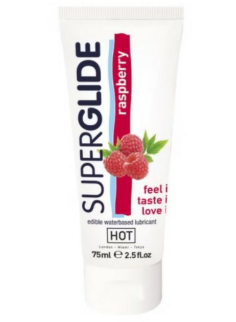 HOT Super Glide Edible Raspberry Waterbased Lubricant - 75 ml 