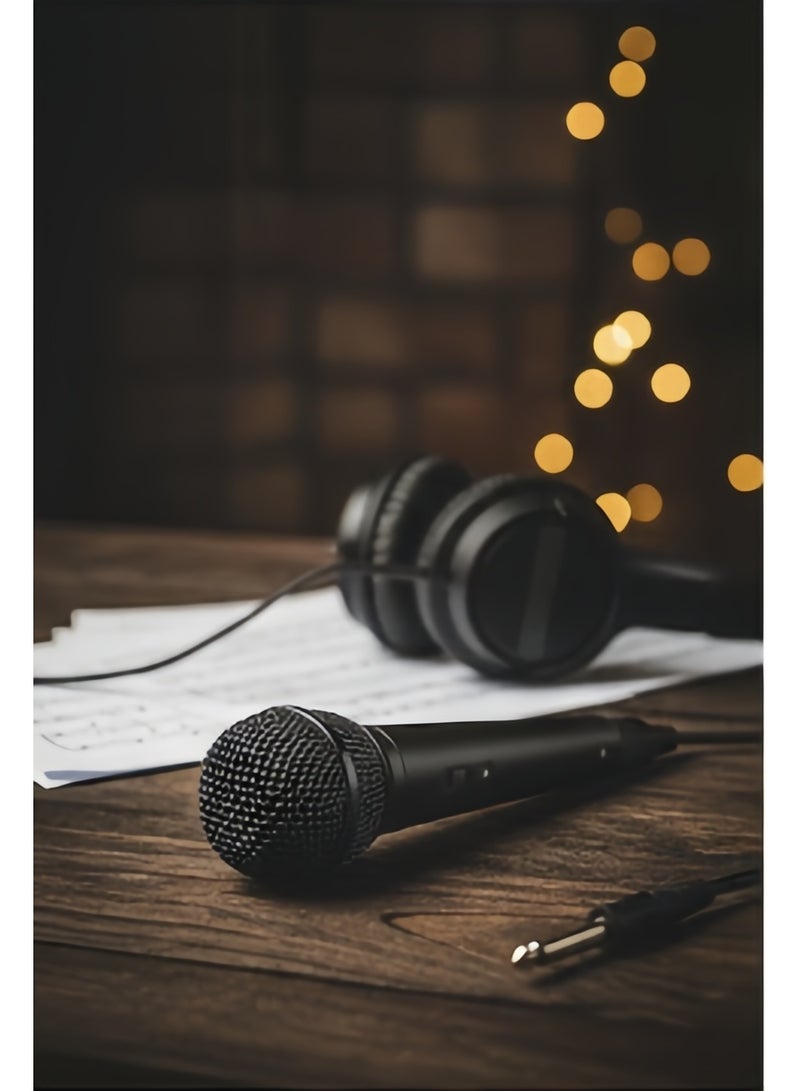 ميكروفون سلكي ديناميكي محمول باليد مزود بزر تشغيل/إيقاف – مقبس ‎6.35‎ مم، كابل بطول ‎3‎ أمتار، نمط قلبي الاتجاه، متوافق مع أجهزة الكاريوكي والمضخمات ومكبرات الصوت - Image 4