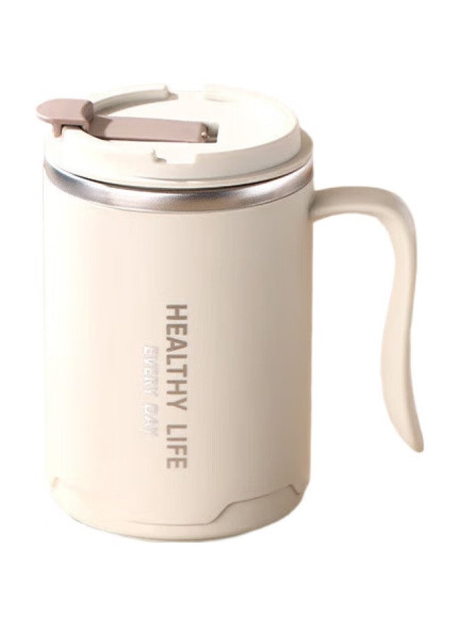 Pinyu 304 Stainless Steel Water Cup, Mug, Coffee Cup With Lid, Double-Layer Insulated For Home And Office Use, Beige - Image 3