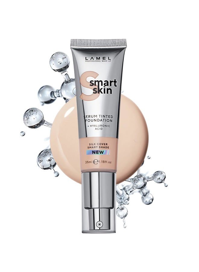 LAMEL Smartskin Serum Tinted Foundation - Hydrating & Nourishing - Hypoallergenic & Skin-Caring - Color Correcting - Anti-Aging Formula with Hyaluronic Acid - 401, 1.18 fl.oz - Image 1