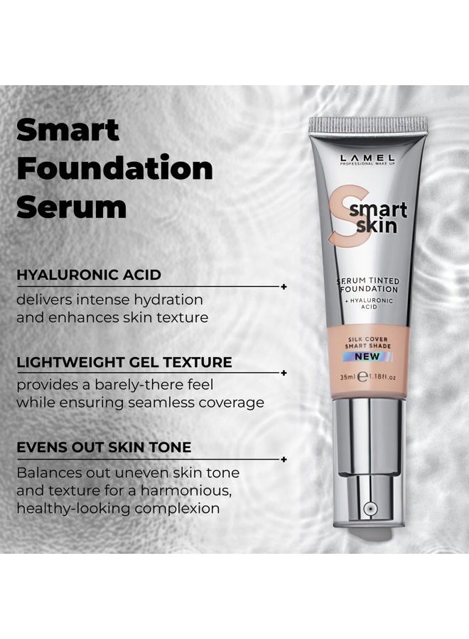 LAMEL Smartskin Serum Tinted Foundation - Hydrating & Nourishing - Hypoallergenic & Skin-Caring - Color Correcting - Anti-Aging Formula with Hyaluronic Acid - 401, 1.18 fl.oz - Image 4